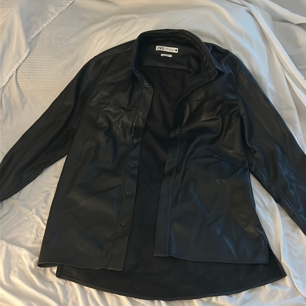 Black Leather Faux Jacket